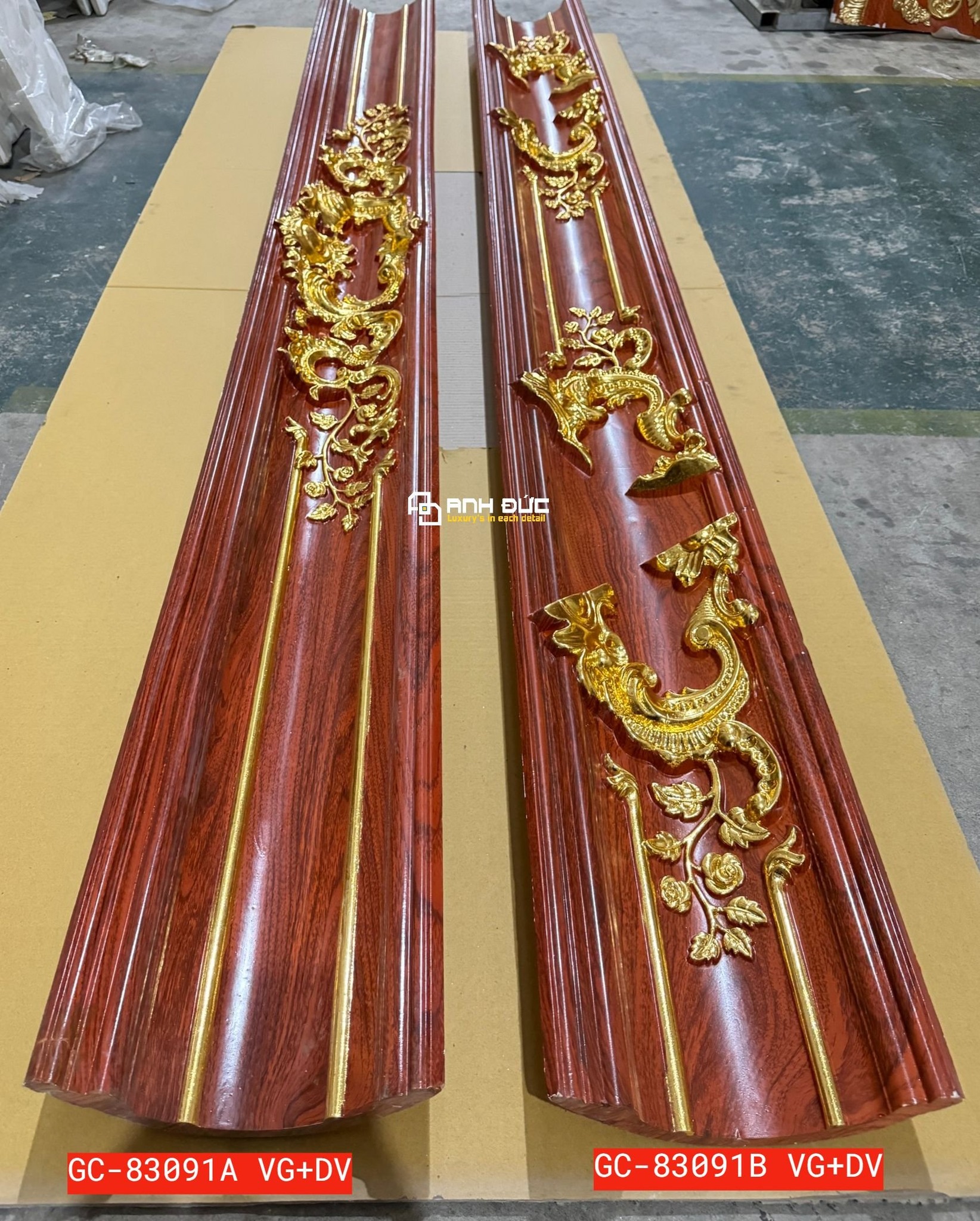 phào máng PU dát vàng dùng cho biệt thự