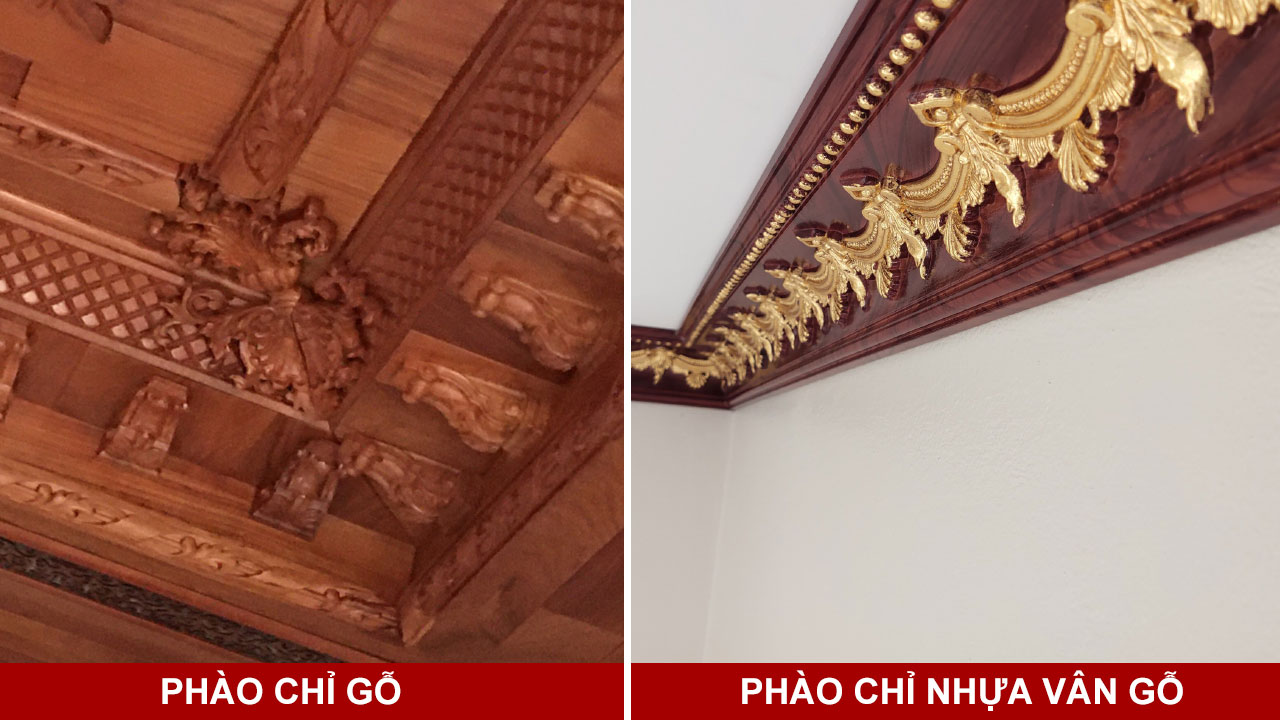 so sánh phào chỉ nhựa và gỗ